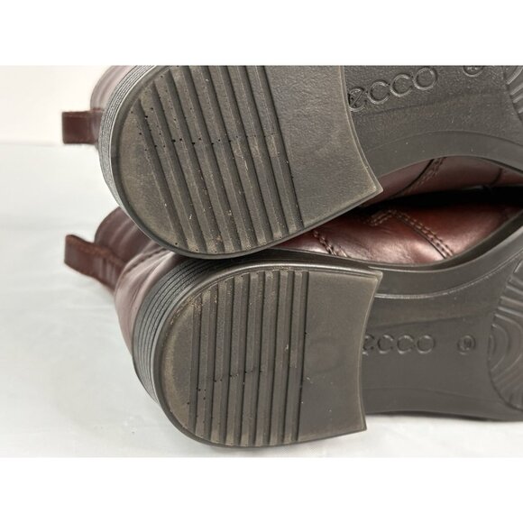 ECCO Touch 25 Lace Up Leather Boots Women’s 9.5 40 EU Side Zip Brown Bootie - Picture 12 of 15